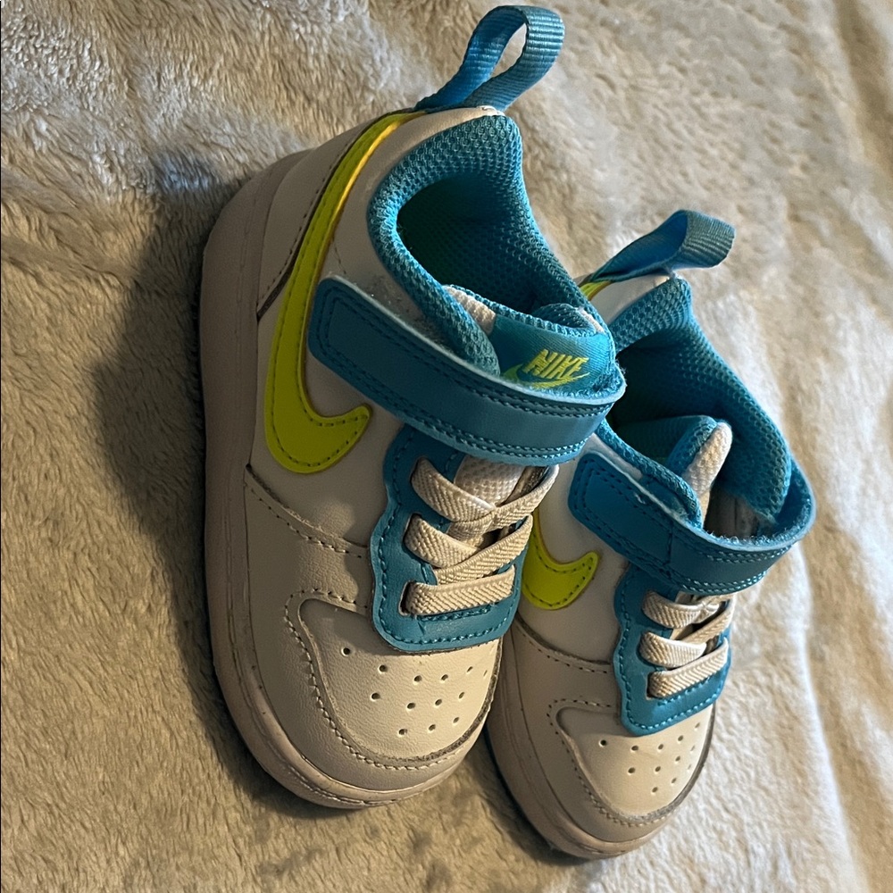Nike kids Sneakers - White, Blue, and Yellow
